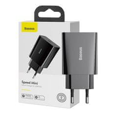 BASEUS Baseus Speed Mini hitri polnilec, USB-C, PD, 3A, 20W (črn)