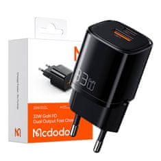 Mcdodo Polnilec Mcdodo Nano GaN CH-0151, USB + USB-C, 33 W (črn)