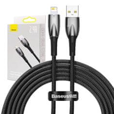 BASEUS Kabel USB za Lightning Baseus Glimmer Series, 2,4 A, 2 m (črn)