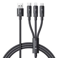 Mcdodo Kabel 3v1 USB na USB-C / Lightning / Micro USB, Mcdodo CA-5790, 3,5 A, 1,2 m (črn)