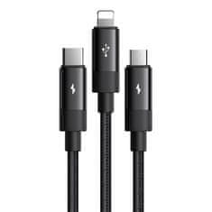 Mcdodo Kabel 3v1 USB na USB-C / Lightning / Micro USB, Mcdodo CA-5790, 3,5 A, 1,2 m (črn)