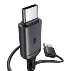 Joyroom Joyroom JR-WQM03 magnetni polnilec, USB + USB-C, 1,2 m (črn)