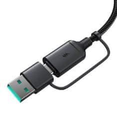 Joyroom Joyroom JR-WQM03 magnetni polnilec, USB + USB-C, 1,2 m (črn)