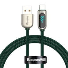 BASEUS Baseus zaslonski kabel USB na Type-C, 66 W, 1 m (zelen)