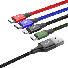 BASEUS Baseus Fast USB kabel 4v1 2xUSB-C / Lightning / Micro 3,5A 1,2 m - črn