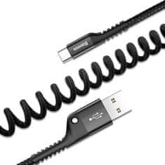 BASEUS Baseus Vzmetni kabel USB-C 1 m 2A (črn)