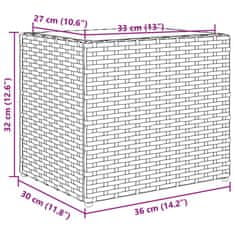 Vidaxl Vrtna korita 2 kosa črna 36x30x32 cm poli ratan