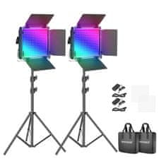 Neewer Neewer 660 PRO RGB LED studijski set, dve 50W 3200-5600K svetilki + stativi + vrata