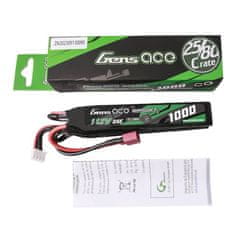 Gens Ace Gens ace 25C 1000mAh 3S1P 11.1V Nunchuck 3X Airsoft Gun Lipo baterija s T vtičem