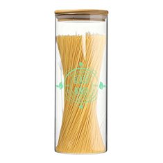 NEW Kozarec za shranjevanje Quttin Borosilikatno steklo Bambus Okrašena (9,5 x 27 cm)