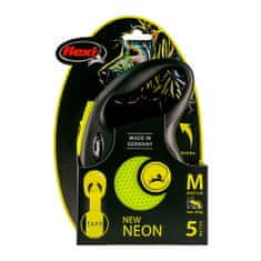 NEW Pasji svinec Flexi NEW CLASSIC NEON 5 m Velikost S