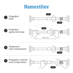 Homey Teleskopska raztegljiva palica | Palica za omaro | Palica za zaveso | Raztegljiv drog