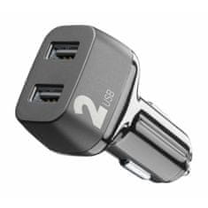 CellularLine avto polnilec 2x USB, 24W (MP2), črn