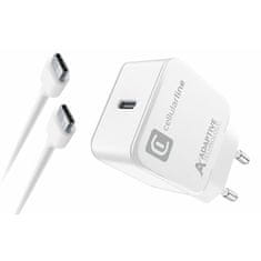 CellularLine hišni polnilec USB-C 15W + kabel C-C, Samsung, bel