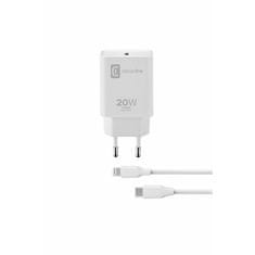 CellularLine hišni polnilec, USB-C 20W + kabel USB-C - LIGHTNING, Apple, bel