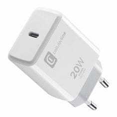 CellularLine  hišni polnilec, 20W PD, USB-C, Apple, bel