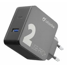 CellularLine hišni polnilec, Multipower, 36W+PD, 1xUSB,1xUSB-C (MP2PRO+)