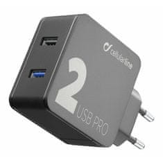 CellularLine hišni polnilec, Multipower, 30W, 2x USB (MP2PRO)