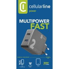 CellularLine hišni polnilec, Multipower, 30W, 2x USB (MP2PRO)