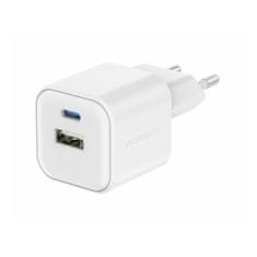 SWISSTEN polnilec GaN 1x USB-C 20W PD,1x USB-A 18W, bel