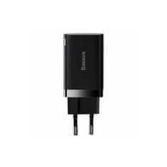 BASEUS hišni polnilec USB + USB-C, 30W, Super Si Pro Quick, črn