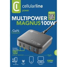 CellularLine Hišni MULTIPOWER 100W,4xPD,2xUSB,2xUSB-C