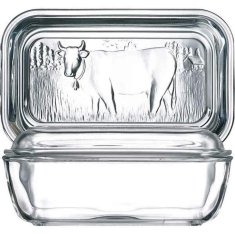NEW Posoda za maslo Luminarc Vaca Bela Steklo (17 x 7 cm)