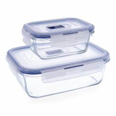 NEW Komplet posod za živila Luminarc Pure Box Kristal Dvobarvna (2 Kosi)