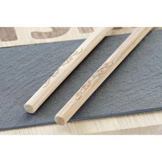NEW Set za suši DKD Home Decor Črna Naraven Bambus Tabla Orientalsko 25 x 22 x 3 cm