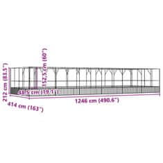 Vidaxl Voliera s podaljškom srebrna 1246x414x212 cm jeklo