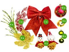 LAALU.cz Komplet božičnih okraskov 31 kosov v škatli SNOWBIRD za božično drevo do 100 cm