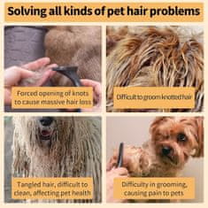 Netscroll Naprava za striženje dlake hišnih ljubljenčkov, odstranjevalec vozlov, glavnik za dlako živali, enostavno odrežite vozel, lahek in prenosen, 2 kosa, KnotPet