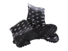 Lemigo Črne, kratke gumijaste škornje z belimi pikami LEMIGO 42 EU / 8 UK