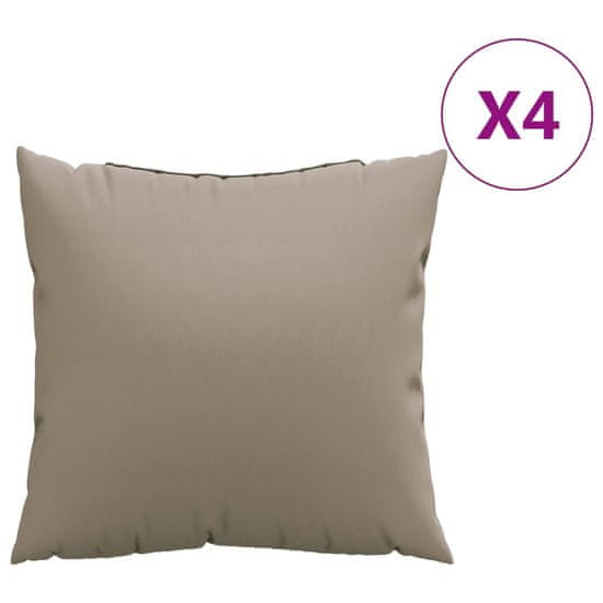 Vidaxl Blazine za kavč 4 kosa taupe 40x40 cm blago