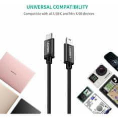 Ugreen US242 Kabel USB-C v Mini USB M/M 1m, črn