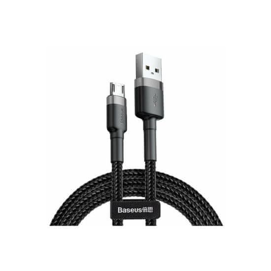 BASEUS kabel Cafule, USB - micro, 1m, 2,4A črna+siva