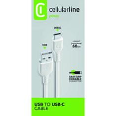 CellularLine  USB kabel, 0,6m USB-C, bel