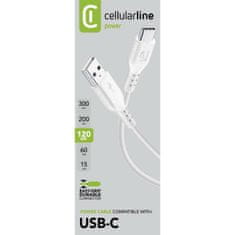 CellularLine  USB kabel, USB-A-USB-C 1.2m