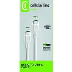 CellularLine USB kabel, USB-C-USB-C, 1,2m, bel