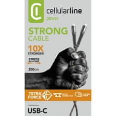 CellularLine TETRA kevlar USB-C - USB-C kabel, 200 cm