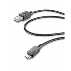 CellularLine USB kabel, 0,6m MicroUSB, črn