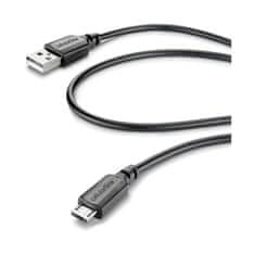 CellularLine  MicroUSB kabel 1,2m, črn