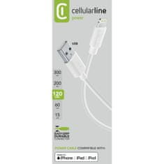 CellularLine USB kabel, Lightning konektor, 1.2m, bel