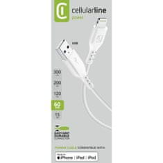 CellularLine USB kabel, 0,6m MFI, bel