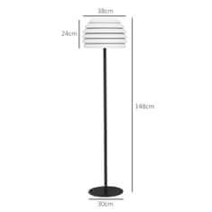 OUTSUNNY Floor Lamp Zunanja Prenosna Stoječa Svetilka Za Notranjo In Zunanjo Uporabo, Ip44, Možnost Zatemnitve, Topla Bela, Brez Žarnice, Črna 