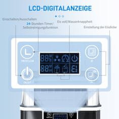 HOMCOM Ice Cube Machine 20 Kg/24H 2,3 L Ice Cube Aparat S 3,2 L Vodnim Rezervoarjem Zaslon Ice Cube Maker Aparat - Samočistilni Črn 