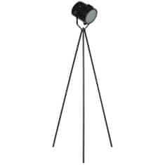 HOMCOM Tripod Stoječa Svetilka Vintage Retro Design 25W, E27, Kovina, Črna, Ø58X136Cm 