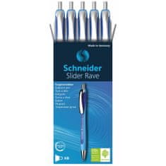 NEW Kemični Svinčnik Schneider Slider Rave XB Modra (5 Kosi)