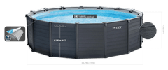 Intex 26384NP bazen Graphite Gray Panel 478 × 124 cm, peščena črpalka, lestev