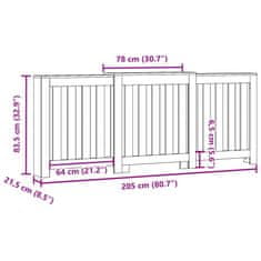 Vidaxl Pokrov za radiator bel 205x21,5x83,5 cm inženirski les